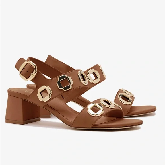 Larroudé Milan Sandal In Caramel Leather - Picture 3 of 8